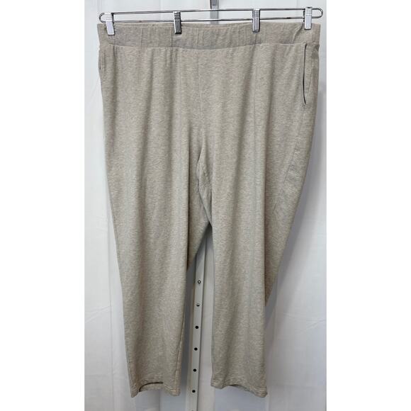 J. JILL PureJill Affinity French Terry Slim Leg Pants Heather Beige Gray 4X Plus - Picture 1 of 10